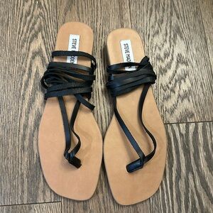NEW Steve Madden Black Lace Up Flats